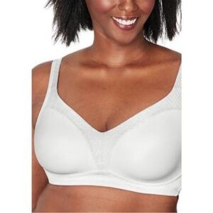 Playtex Women's 18 Hour Bounce Control Wire Free Bra, White New